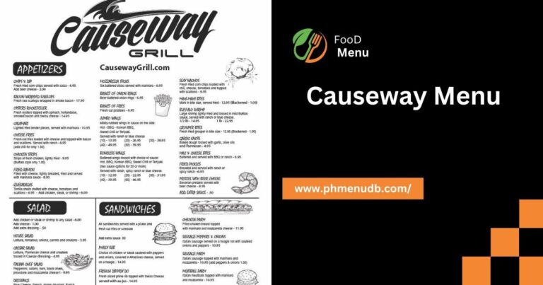 Causeway Menu – Philippines  Latest Prices For 2024!