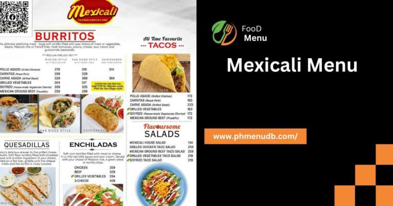 Mexicali Menu – Updated Prices In 2024!