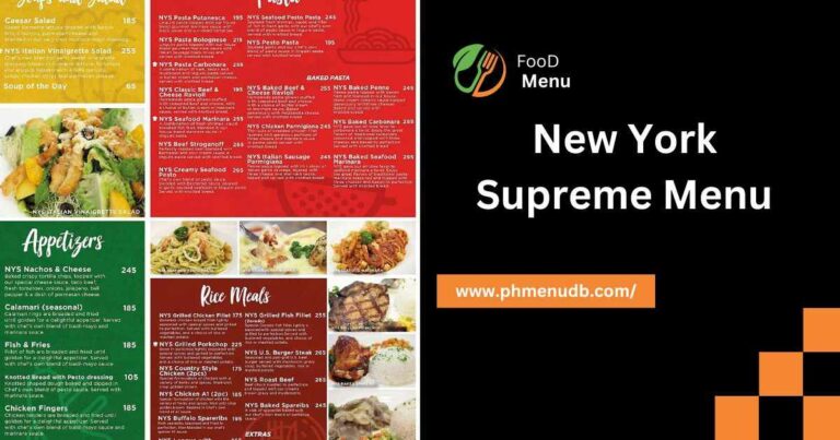 New York Supreme Menu – Explore the Philippines!