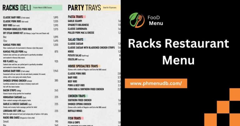 Racks Restaurant Menu – Updated 2024 Prices Here!