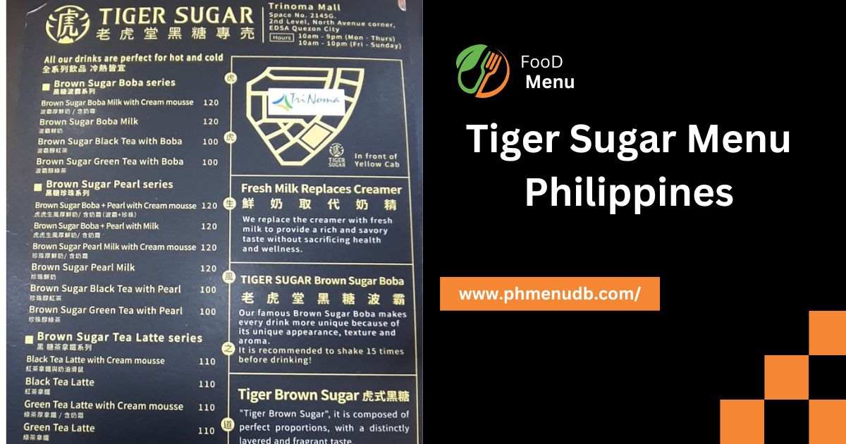 Tiger Sugar Menu Philippines