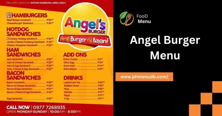 Angel Burger Menu – For 2024 In The Philippines!