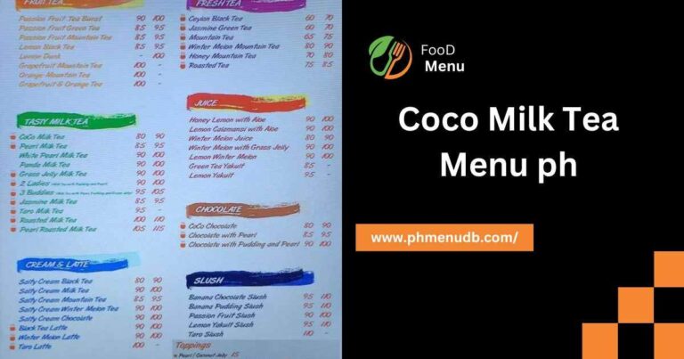 Coco Milk Tea Menu ph – In 2024!