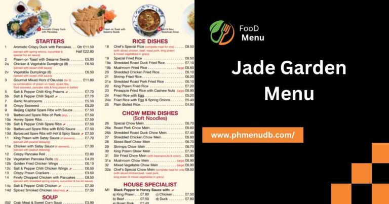 Jade Garden Menu – Updated Prices For 2024!