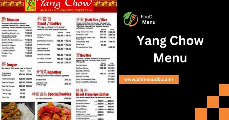 Yang Chow Menu – Check This Out!