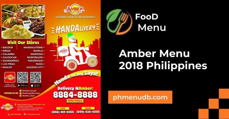 Amber Menu 2018 Philippines – Updated In 2024!