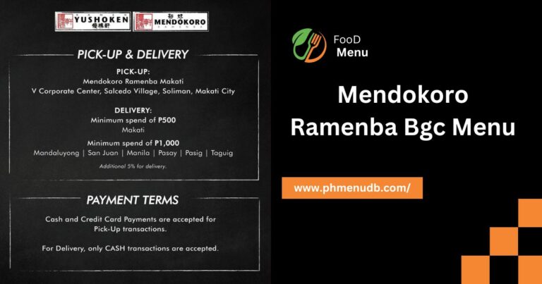 Mendokoro Ramenba Bgc Menu – In Filipino 2024!