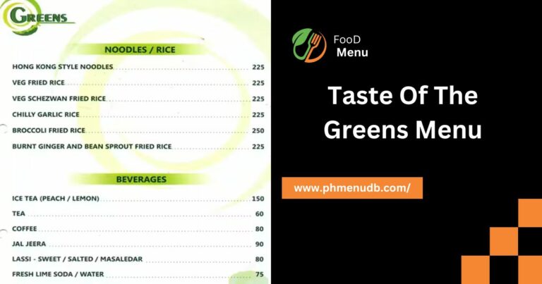 Taste Of The Greens Menu – 2024 For The Philippines!